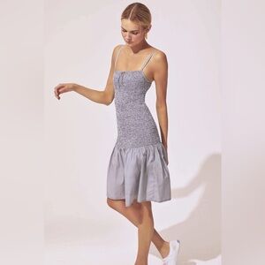 Solid & Striped Smocked Poplin Dress Stripe